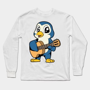 Cartoon penguin playing guitar Long Sleeve T-Shirt